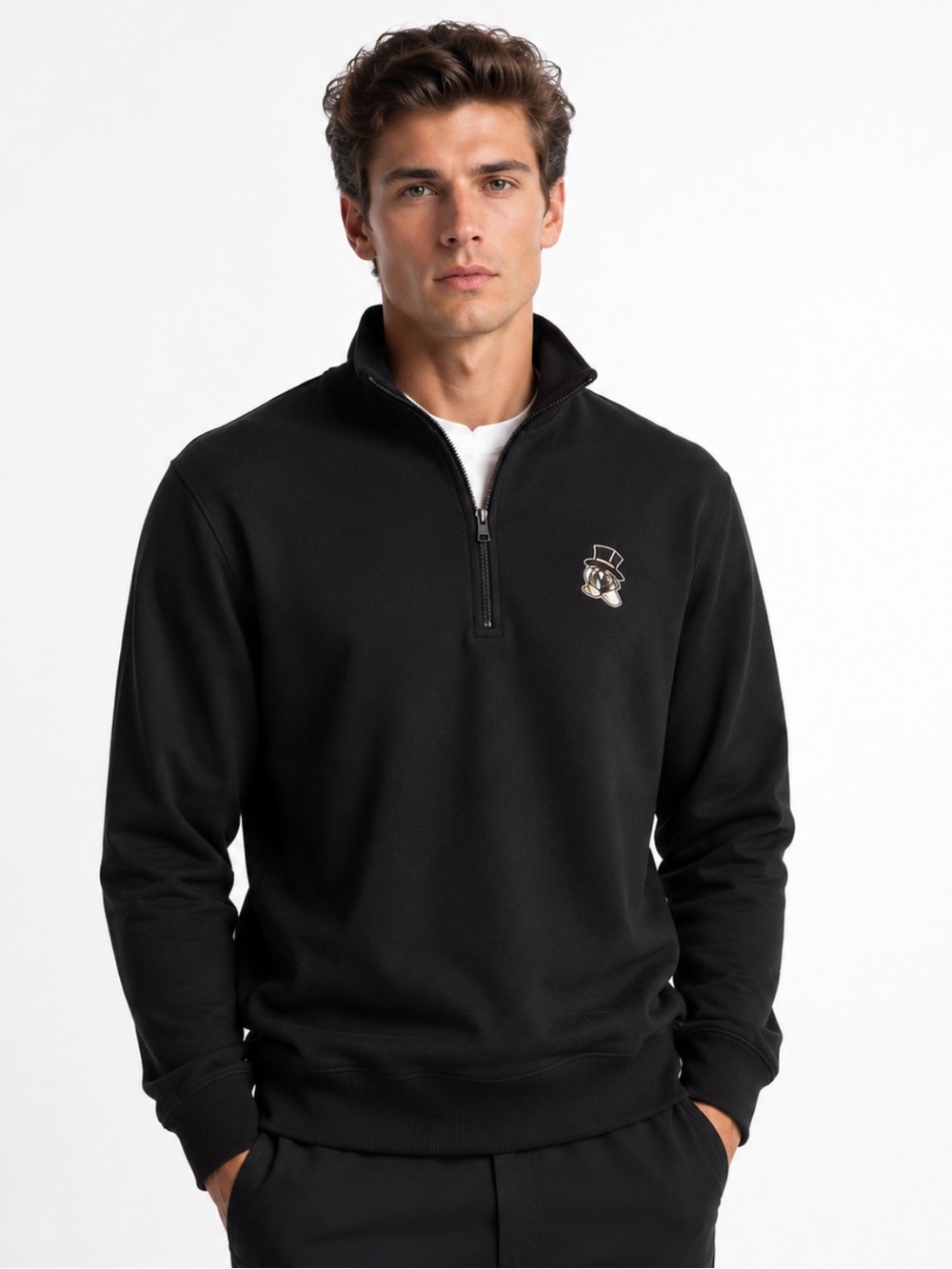 NWT Nike Wake Forest Demon Deacon Men's Dri-Fit Zip Pullover Jacket Size L Black